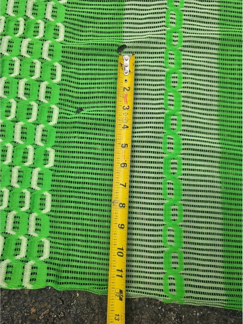 1960s Lime Green Woven Vintage Shower Curtain with Grommets